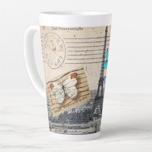 romantische franse franse reisparijs eiffeltoren latte mok (Linkerhoek)