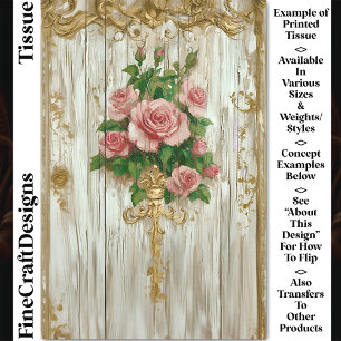 Romantische  Franse Rozen CW4 Decoupage Tissuepapier