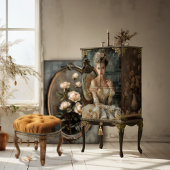 Romantische Franse schoonheid, Portret Decoupage Tissuepapier