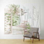 Romantische Franse Tuin Chateau Bruidsfeest  Wandkleed (In Situ (horizontaal))