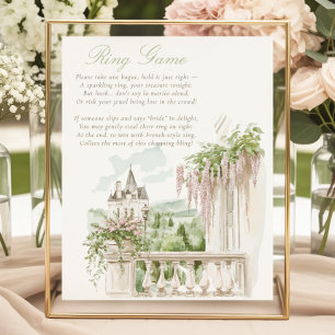 Romantische Franse Tuin Chateau Ring Game Bruids- Poster