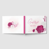 romantische fuchsia white bloemen botanische bruil gastenboek (Volledig)