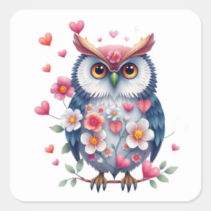 Romantische Fun Owl Stickers