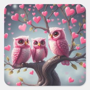 Romantische Fun Owl Stickers