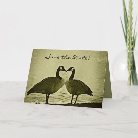 Romantische ganzen Save the Date Kaart (Voorkant)