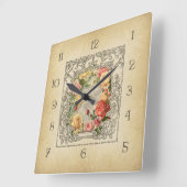 Romantische  geculpte Rozen Vierkante Klok (Hoek)