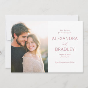 Romantische Gedempte Roos Elegante Foto Save The Date