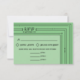 Romantische  geïnspireerde Bleke groene bruiloftsm RSVP Kaartje