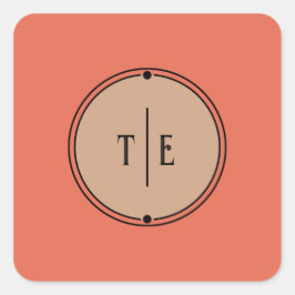 Romantische  geïnspireerde gedempte koraal bruilof vierkante sticker