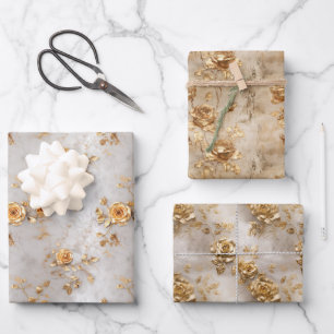 Romantische gele rozen inpakpapier vel