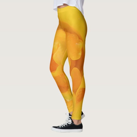 Romantische gele rozendruppels leggings (Links)