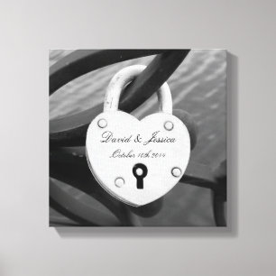 Romantische gepersonaliseerde liefde lock foto can canvas afdruk