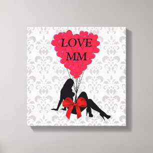 Romantische gepersonaliseerde Valentijnse Canvas Afdruk