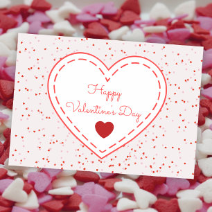 Romantische gestikte rode hart gelukkige Valentijn Feestdagen Kaart