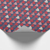 Romantische Giftwrap, Harten op Midnight Blue Cadeaupapier (Hoek)