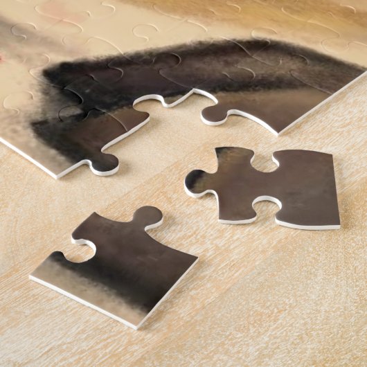 Romantische Giraffe Funny Jigsaw Puzzle Legpuzzel (Zijkant)