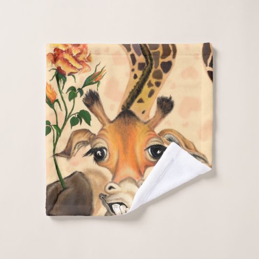Romantische Giraffe - Gentleman - Funny Bad Handdoek (Wasdoekje)