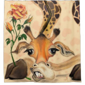Romantische Giraffe - Gentleman - Funny Douchegordijn (Voorkant)