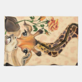 Romantische Giraffe - Gentleman - Funny Theedoek (Horizontaal)