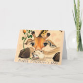 Romantische Giraffe Grappige Valentijnsdag Kaart (Voorkant)
