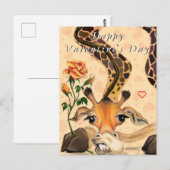 Romantische Giraffe Grappige Valentijnsdag Kaart (Voorkant / Achterkant)