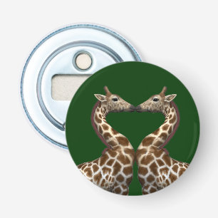Romantische Giraffes Button Flesopener