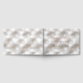 Romantische Glam White Faux Leather Wedding Gastenboek (Volledig)