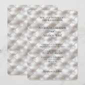 Romantische Glam White Faux Leather Wedding Kaart (Voorkant / Achterkant)