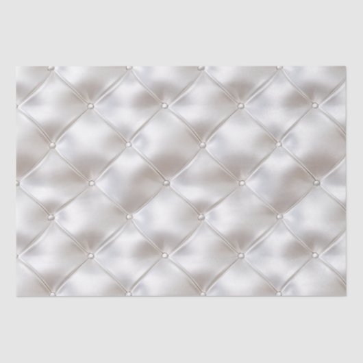 Romantische Glam White Faux Leather Wedding Tissuepapier (Voorkant)