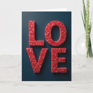 Romantische Glitter Liefdeskaart Kaart