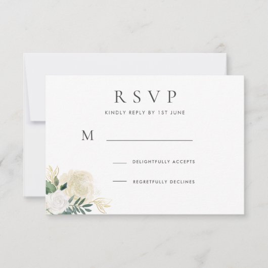 Romantische Glitter Rozen Huwelijksreactie Kaart (Voorkant)