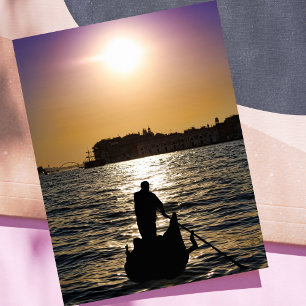 Romantische Gondel in Venetië Zonsondergang Briefkaart