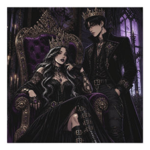 Romantische Goth Koning en Koningin Donkere Esth Perfect Poster