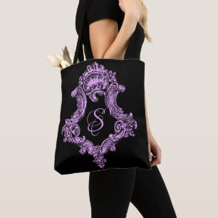 Romantische Goth Pink Monogram Draagtas