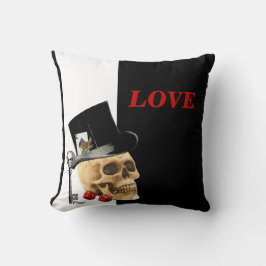 Romantische Gothic schedel gokker Valentijnsdag Kussen