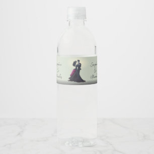 Romantische Gotische Liefhebbers Elegante Trouw Waterfles Etiket