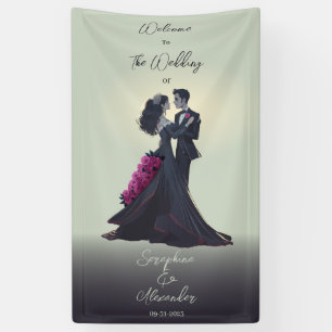 Romantische Gotische Liefhebbers Elegante Trouw We Spandoek
