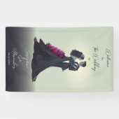 Romantische Gotische Lovers Elegant Bruiloft Welko Spandoek (Horizontaal)