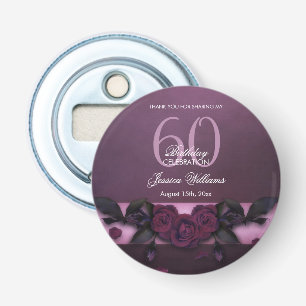 Romantische gotische rozen & bloemblaadjes verjaar button flesopener