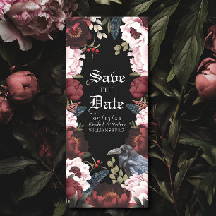 Romantische gotische Waterverf Raven Save the Date Kaart