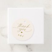 Romantische Goud en Ivoor Cream Bruiloft Dank u Bedankjes Labels (In situ)