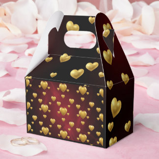 Romantische goud & karmozijnrood huwelijksgeschenk bedankdoosjes