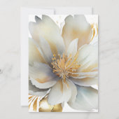 Romantische gouden bloem Verjaardag Uitnodiging (Achterkant)