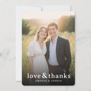 Romantische Gouden Buitenfoto Bedankkaart