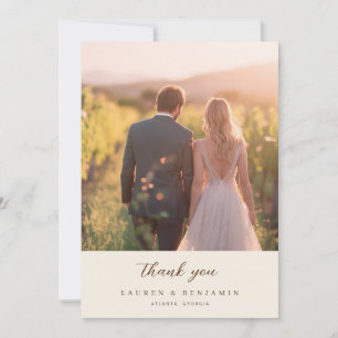 Romantische Gouden Elegante Foto Bedankkaart