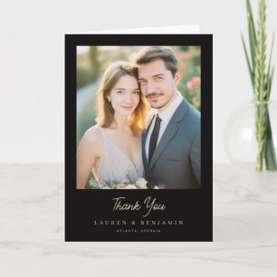 Romantische Gouden Elegante Foto Bedankkaart