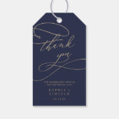 Romantische gouden kalligrafie | Navy bruiloft gun Cadeaulabel (Achterkant)