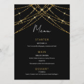 Romantische gouden string bruiloft menu (Voorkant)