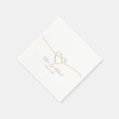 Romantische gouden touw hart bruiloft servet (Hoek)