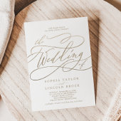 Romantische goudkalligrafie laadt het huwelijk van kaart